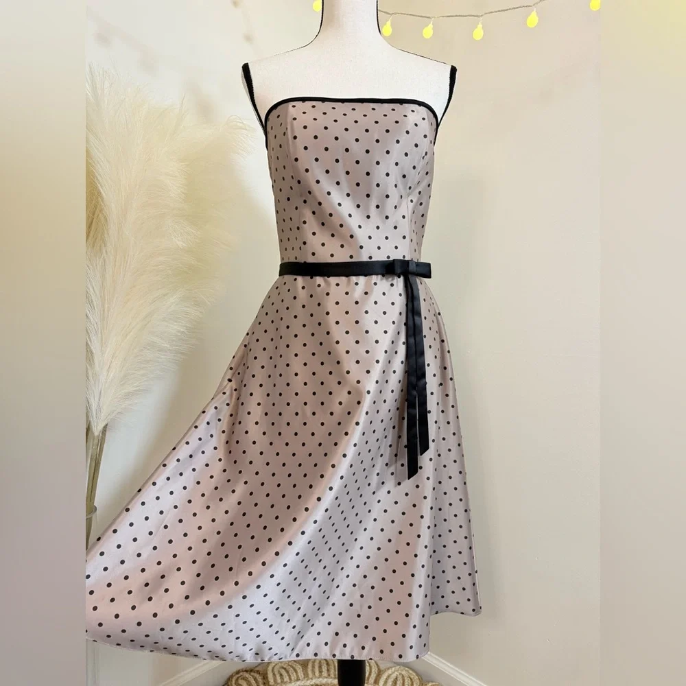 🌾 Scott McClintock Strapless Polka Dot Dress